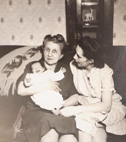 Bobby meets his grandmother Edna Funk. He is 12 days old.