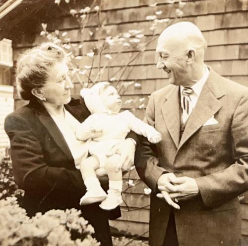 Bobby with his grandparents Edna and Harry Funk in Norfolk, Virgina, at Easter, March 28, 1948.