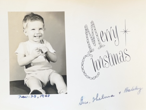 Merry Christmas 1948 from the Hultmans! It's Bobby's first one.