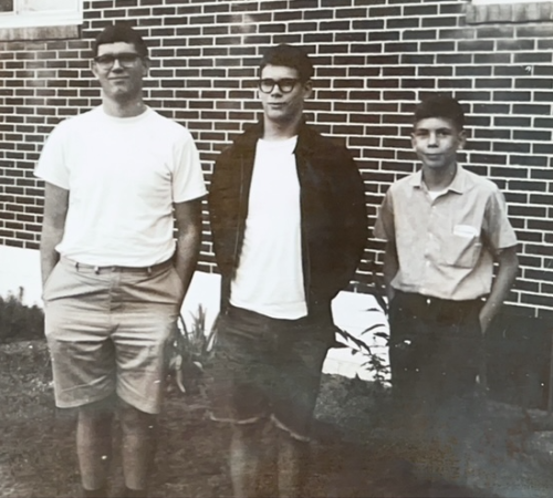 Hultman brothers three: Robert (senior year of high school), Richard, and Randy, Johnstown, Pennsylvania, September 1965.