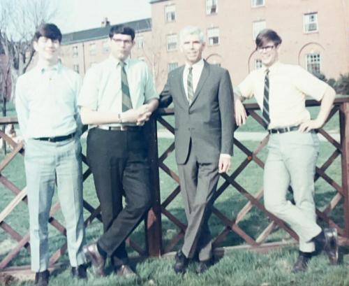 Randy, Bob, Gus, and Richard Hultman on Thelma and Gus's 23rd wedding anniversary.
