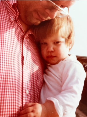 Bob holds toddler Ashley, circa early 1980s.