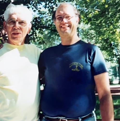 Gus and Bob, July 1990, Cadillac, Michighan, 1990.