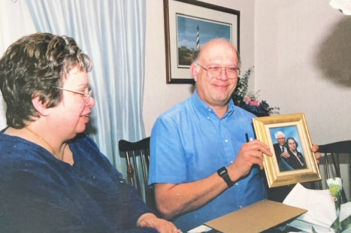 Beckie and Bob in McMurray, Pennsylvania, Christmas 2001.