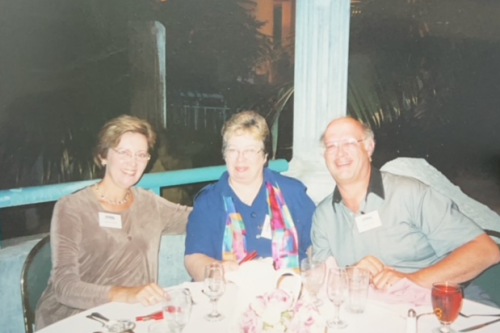 Lynda, Beckie, and Bob at the USS Leedstown ship crew reunion in Charlotte, North Carolina, September 2003.