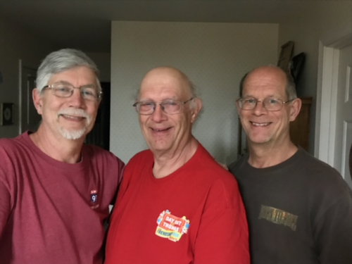 The Hultman brothers, Randy, Bob, and Dick, April 2018. 